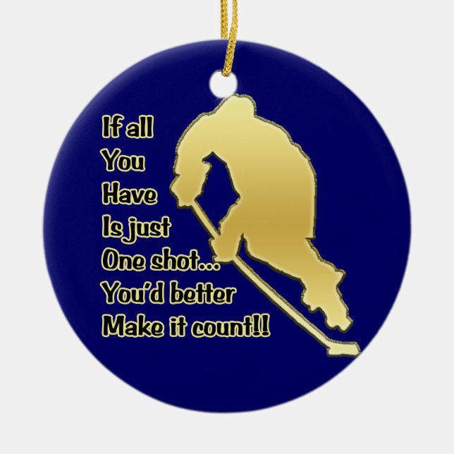 Ein Schuss!! Hockey-Baum-Verzierung Keramikornament (Vorne)
