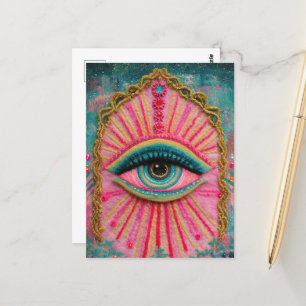 Ein schützendes böse Auge in scharfem Look Postkarte