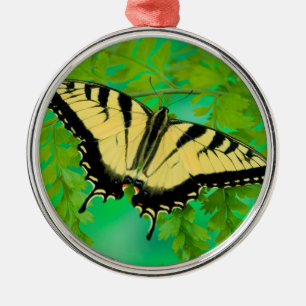 Ein Schwalbenschwanz Schmetterling landet Ornament Aus Metall