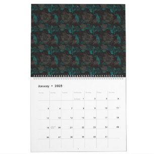 ein schwarz-grünes Muster mit schwarzem Hintergrun Kalender