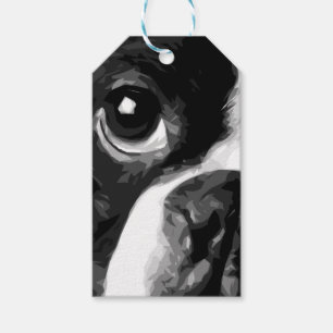 Ein Schwarz-Weiß-Boston-Terrier Geschenkanhänger