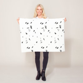 ein Schwarz-Weiß-Foto einer Vogelherde Fleecedecke