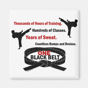 EIN schwarzer Gurt 1 KARATE-T - SHIRTS u. KLEID Magnet