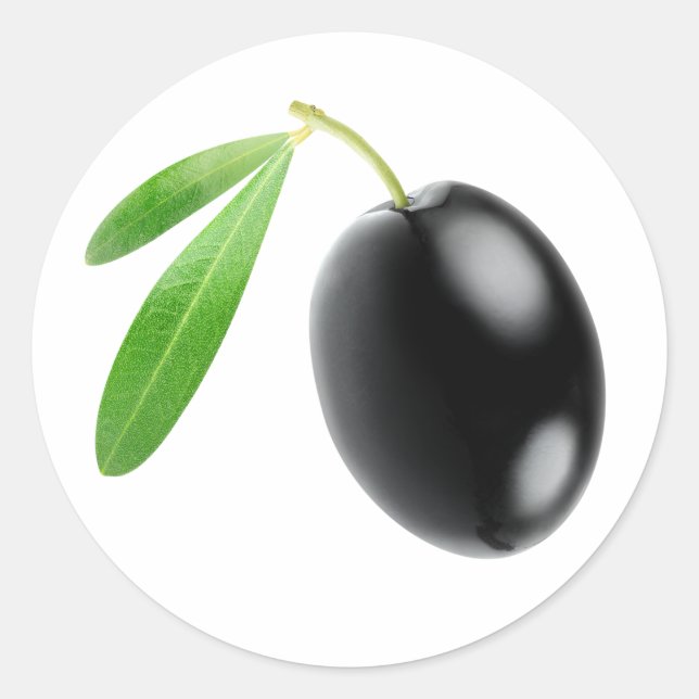 Ein schwarzer Oliven Runder Aufkleber (Vorderseite)