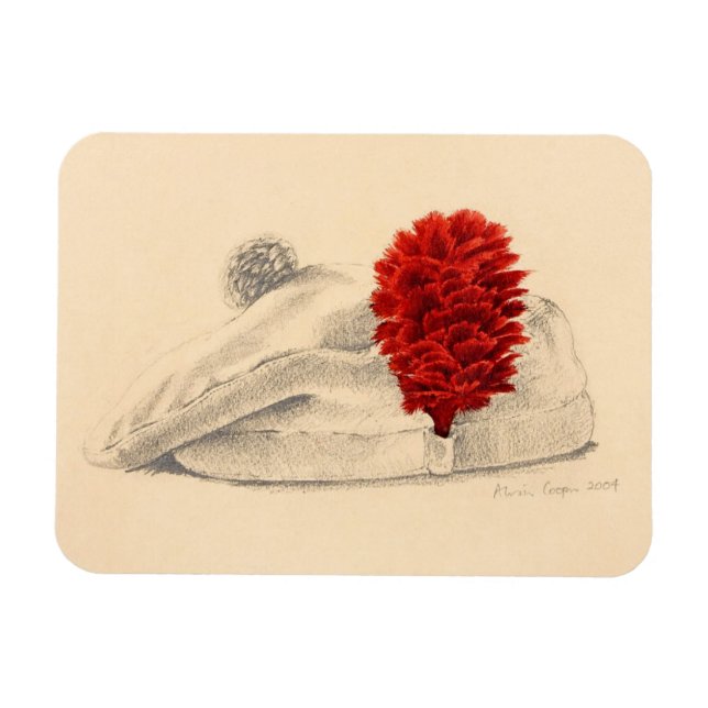 Ein Schwarzer Uhrenroter Hackle 2004 Magnet (Horizontal)