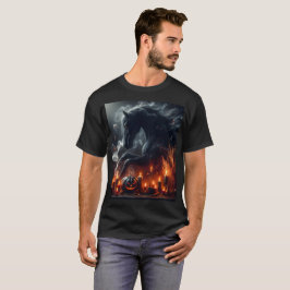 Ein schwarzes Pferd auf dem Rücken ist von Kerzen  T-Shirt