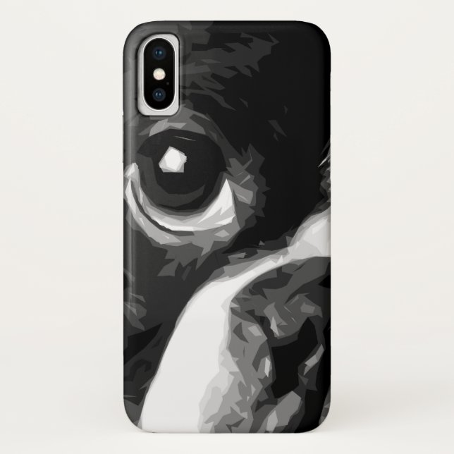 Ein Schwarzweiss-Boston-Terrier Case-Mate iPhone Hülle (Rückseite)