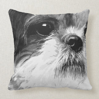 Ein Schwarzweiss-Shih tzu Kissen