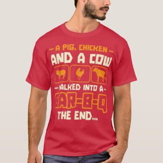 Ein Schweinehähnchen und eine Kuh gingen in einen  T-Shirt