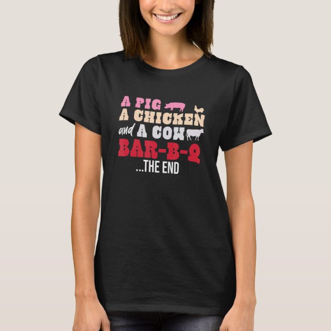 Ein Schweinehähnchen und eine Kuh laufen in ein Ba T-Shirt (Vorderseite)