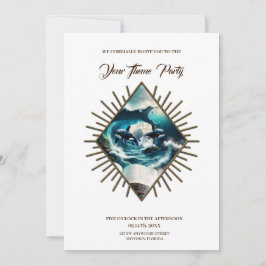 Ein schwimmendes Dampfbad Orca in der Welle. Einladung