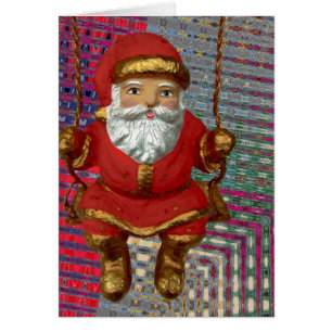 Ein schwindender Weihnachtsmann froh über Weihnach