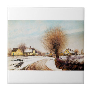 Ein Sealand-Dorf. Winter by Laurits Ring Fliese