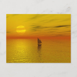 Ein Segelboot. Postkarte
