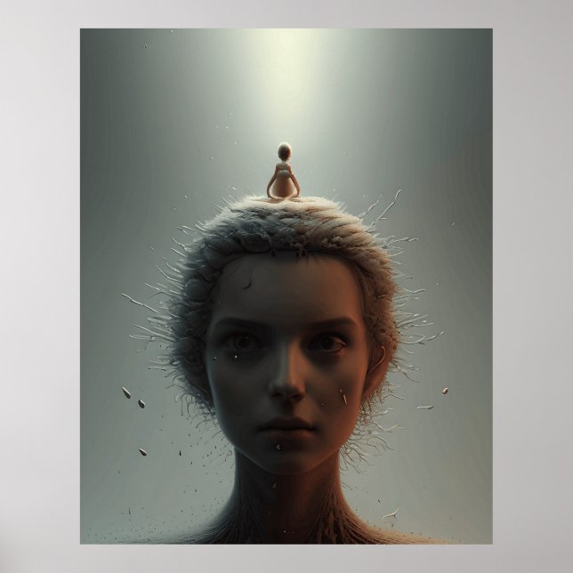 Ein sehr abstraktes Poster mit ihren Gedanken (Vorne)