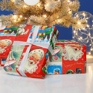 Ein sehr altes Weihnachtswrapping Paper Geschenkpapier