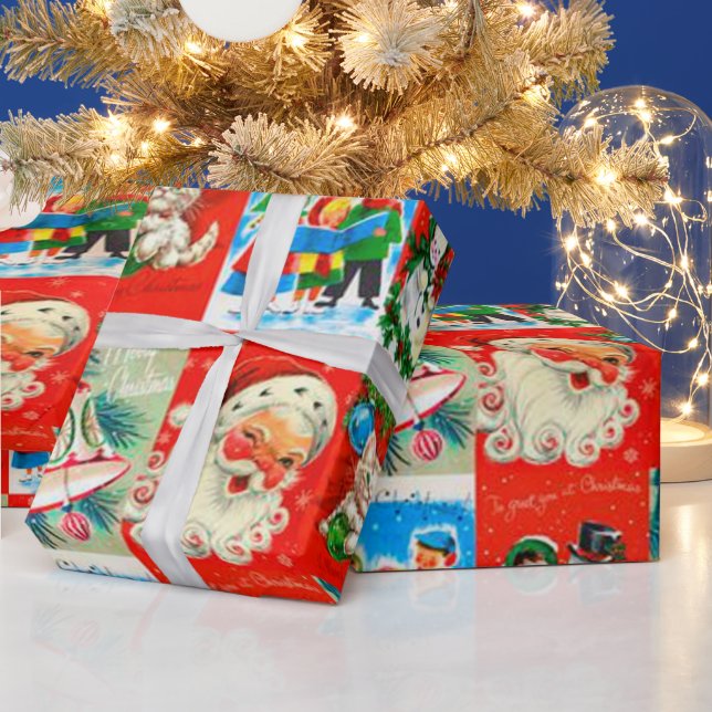 Ein sehr altes Weihnachtswrapping Paper Geschenkpapier (Feiertage)