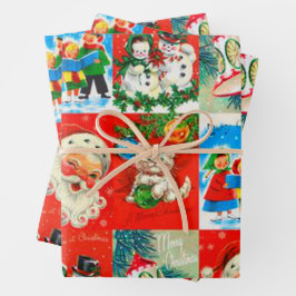 Ein sehr altmodisches Weihnachtsgeschirr Geschenkpapier Set