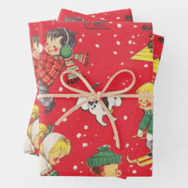 Ein sehr altmodisches Weihnachtsgeschirr Geschenkpapier Set