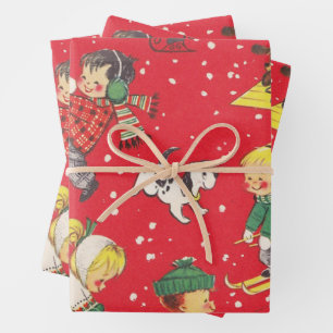 Ein sehr altmodisches Weihnachtsgeschirr Geschenkpapier Set