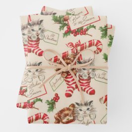 Ein sehr altmodisches Weihnachtsgeschirr Geschenkpapier Set