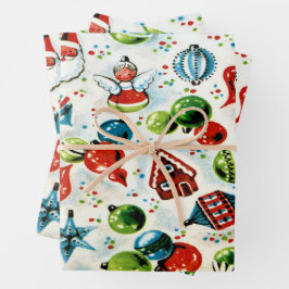 Ein sehr altmodisches Weihnachtsgeschirr Geschenkpapier Set