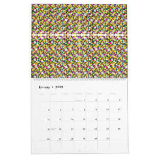 ein sehr buntes Muster mit viel unterschiedlichem  Kalender