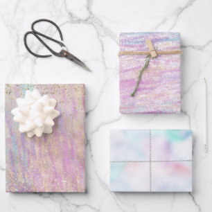 Ein sehr einsamer Sparkle Glitzer Gold Rosa Weihna Geschenkpapier Set