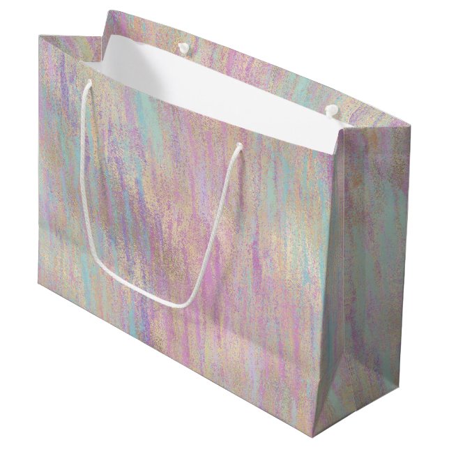 Ein sehr einsames Sparkle Glitzy Gold Pink Weihnac Große Geschenktüte (Vorderseite Schrägansicht)