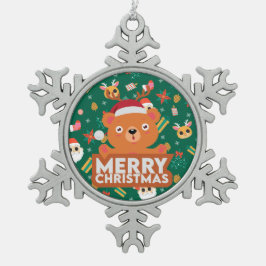 Ein sehr frohe Weihnachten Schneeflocken Zinn-Ornament