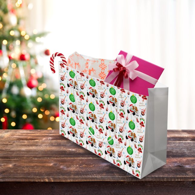Ein sehr froher Cavalier King Charles Weihnachten Große Geschenktüte (Von Creator hochgeladen)