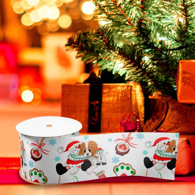 Ein sehr froher Cavalier King Charles Weihnachten Satinband (Von Creator hochgeladen)