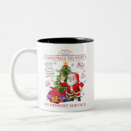 Ein sehr froher Weihnachtsservice über Nacht Zweifarbige Tasse