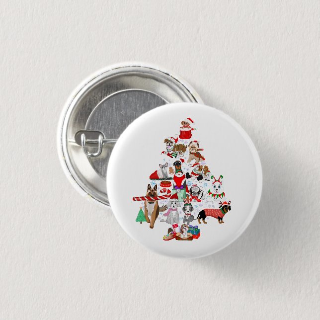 Ein sehr frohes Doggie Weihnachten Button (Vorne & Hinten)