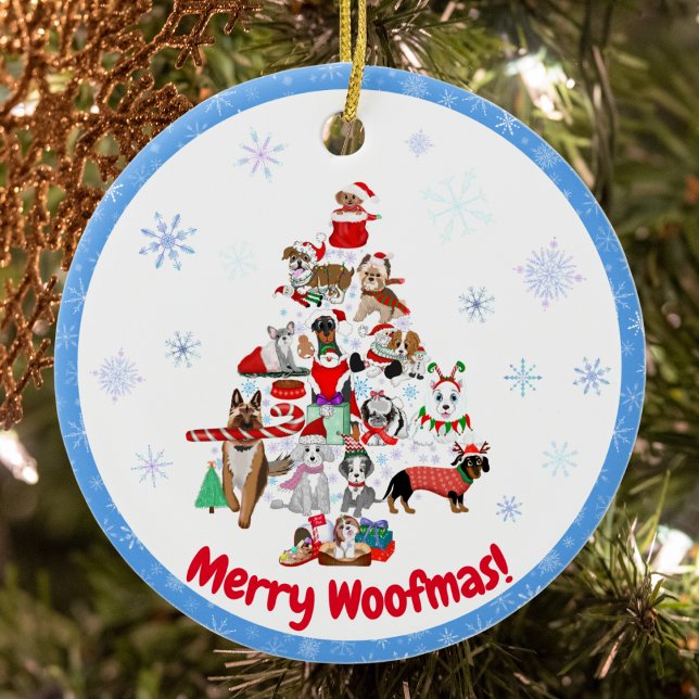 Ein sehr frohes Doggie Weihnachten Keramik Ornament (Von Creator hochgeladen)
