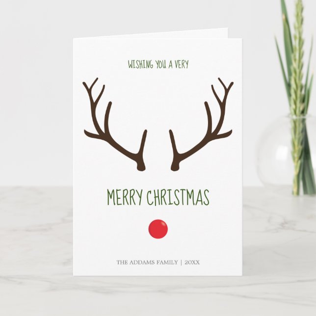 Ein sehr fröhlicher Weihnachtsmindestwert Rudolph  Karte (Vorderseite)