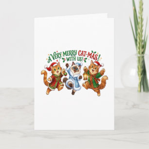 Ein sehr fröhliches Kat-Mas-Weihnachten Katzen Karte
