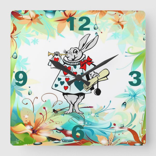 Ein sehr fröhliches Unbirthday Quadratische Wanduhr (Vorderseite)