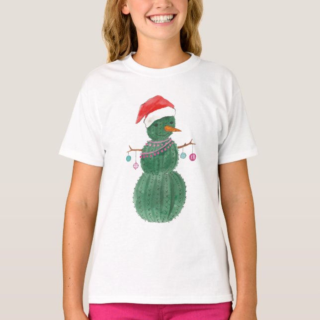 Ein sehr kaktischer Weihnachtsschneemann T-Shirt (Vorderseite)