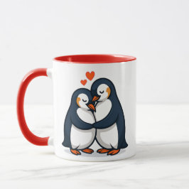 Ein sehr liebevolles Pinguin-Paar. Tasse