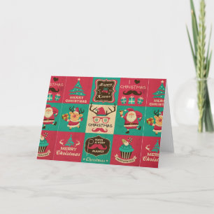 Ein sehr mancher Weihnachts Mustache Collage Holid Feiertagskarte