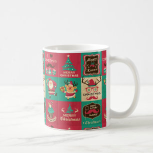 Ein sehr manches Weihnachts-Mustache-Collage Kaffeetasse
