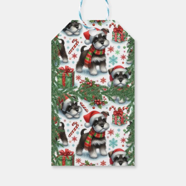 Ein sehr schnauzer Weihnachten Geschenkanhänger (Rückseite)