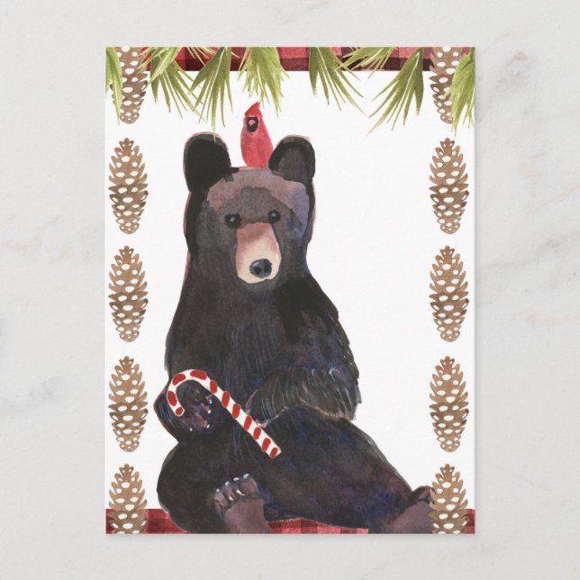 Ein sehr schönes Weihnachtsfest mit Pinecones Postkarte (Vorderseite)