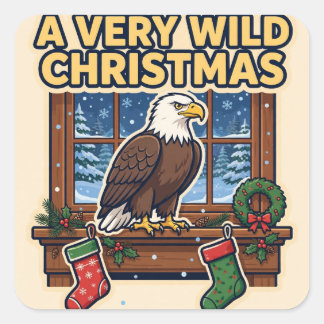 Ein sehr wilder Weihnachtsaufkleber — Weißkopfseea Quadratischer Aufkleber