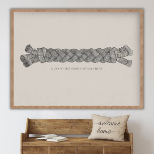 Ein Seil aus 3 Strängen, Prediger 4_12, Bibel WAND Poster