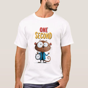 Ein Sekunde Lustiger Affe Büro Humor Geschenk T-Shirt
