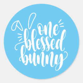 Ein seltsames Bunny Oaster Calligrafy Sticker-Sieg Runder Aufkleber