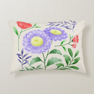 Ein Set Blume in Aquarellfarben Dekokissen