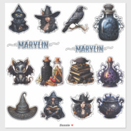 EIN SET DUNKER GOTHISCHER WITCHCRAFT-INDIVIDUELLE  AUFKLEBER